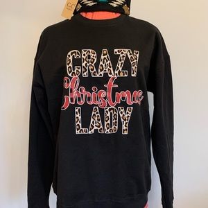 Christmas Holiday leopard Buffalo plaid Sweat Shirt